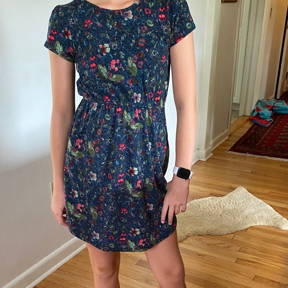 LuLaRoe Navy Floral Kids Dress